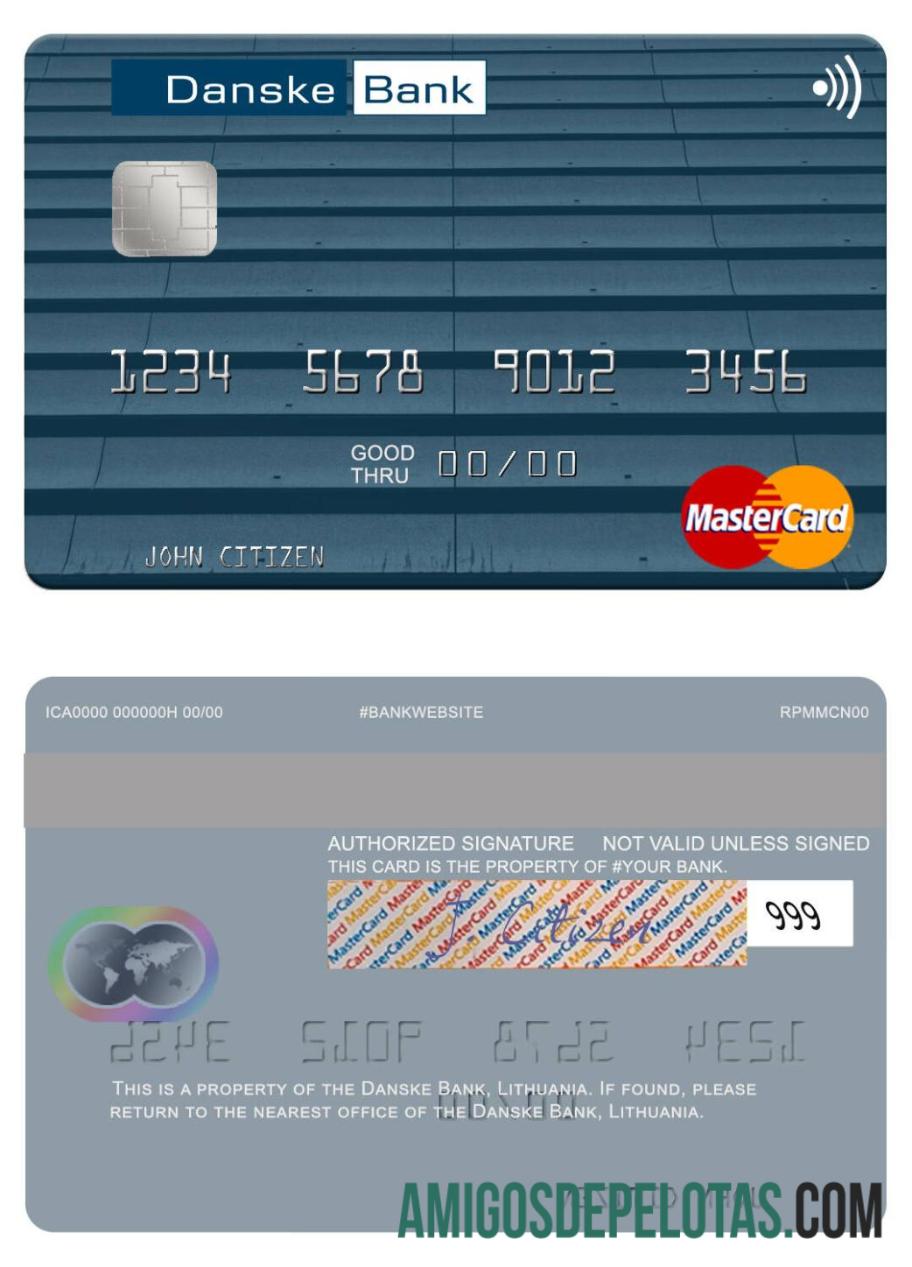 Lithuania Danske Bank Mastercard example